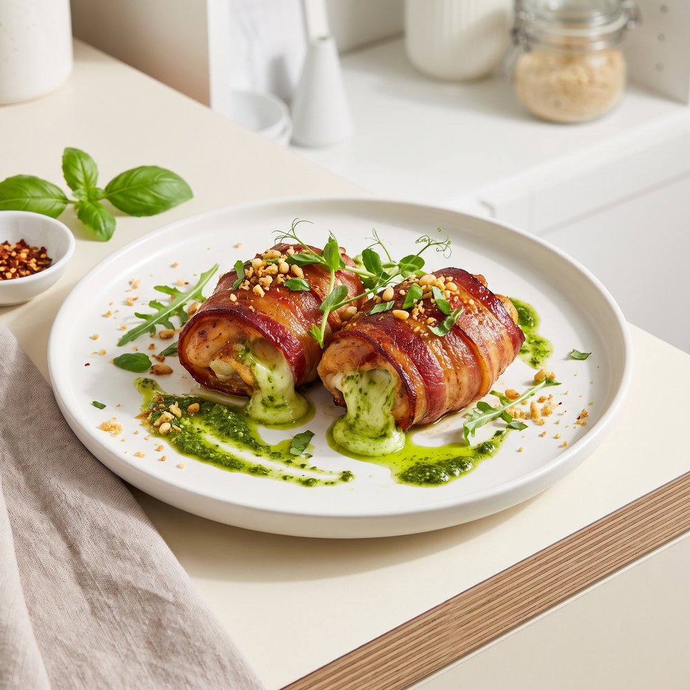 Bacon-Wrapped Chicken Pesto