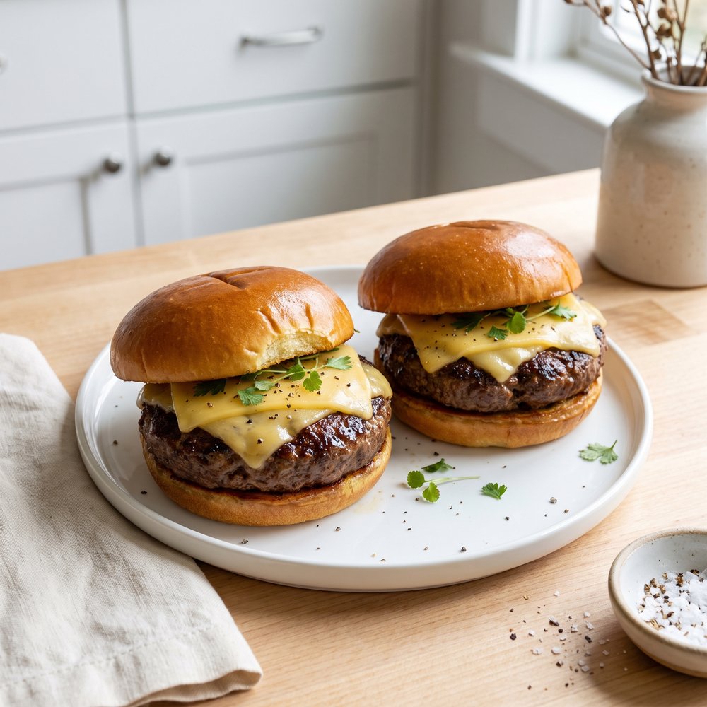 Crispy Air-Fryer Cheeseburgers