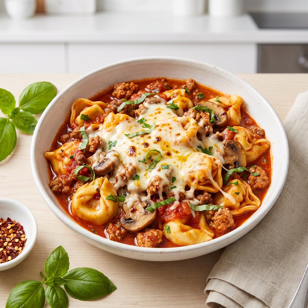 Italian Cheese Tortellini Bake