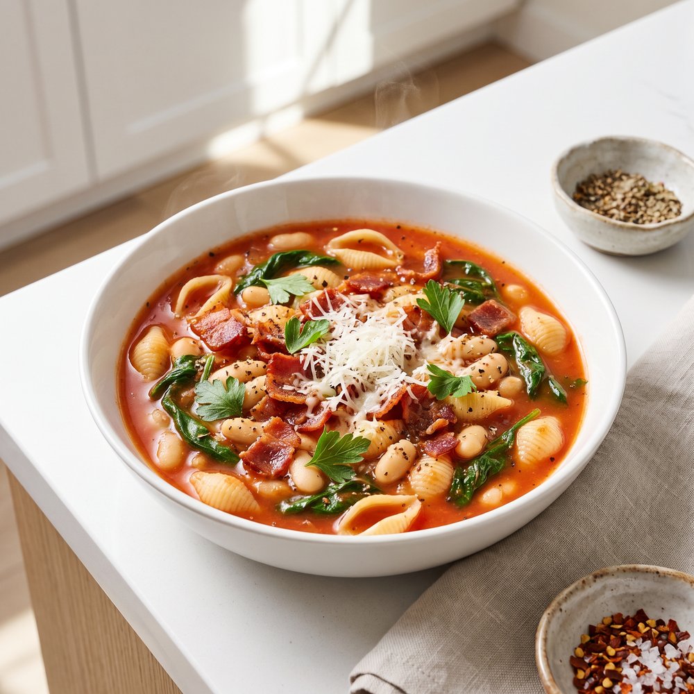 Bacon-Infused Pasta e Fagioli Soup