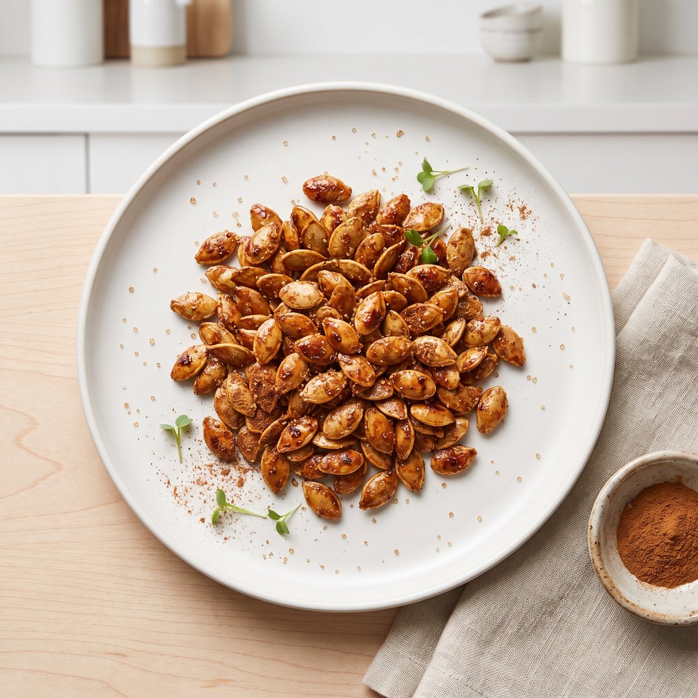 Caramelized Pumpkin Seeds with Cinnamon and Ginger