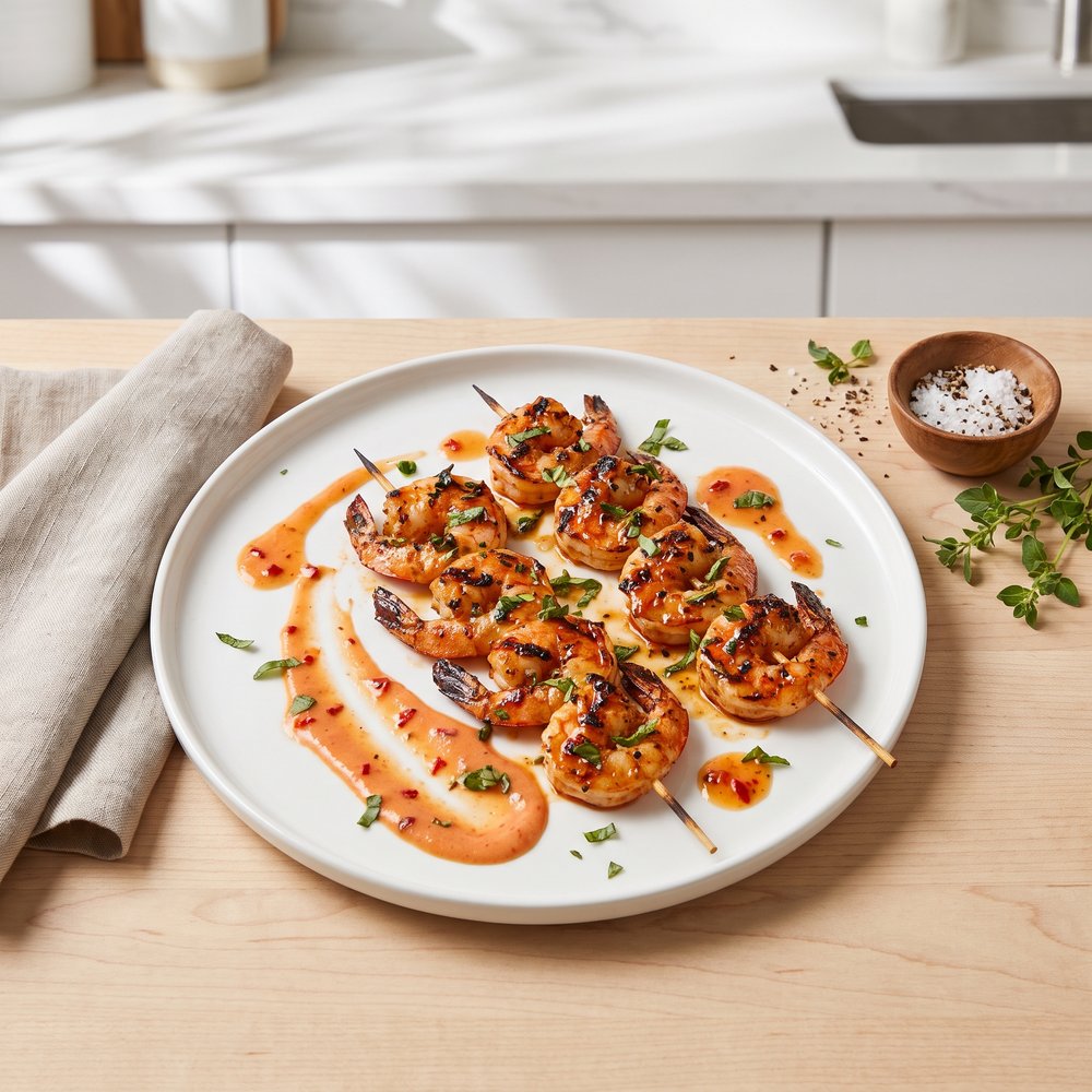 Grilled Shrimp with Tomato-Basil Marinade
