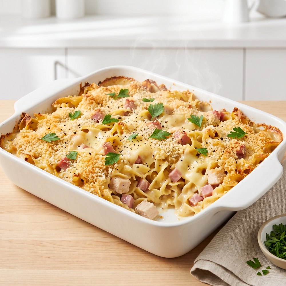 Chicken Cordon Bleu Noodle Bake