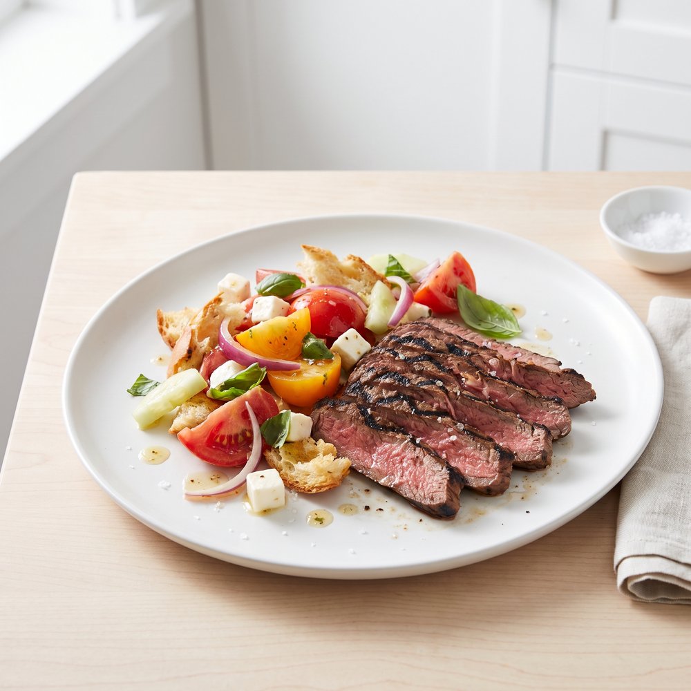 Bison Flank Steak Panzanella