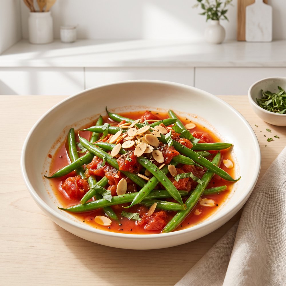 Green Beans with Tomatoes and Almonds