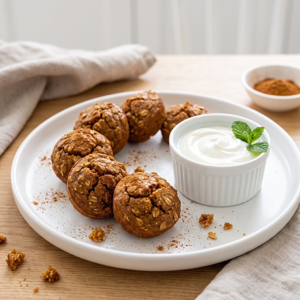 Flourless Pumpkin Spice Oat Muffin Bites