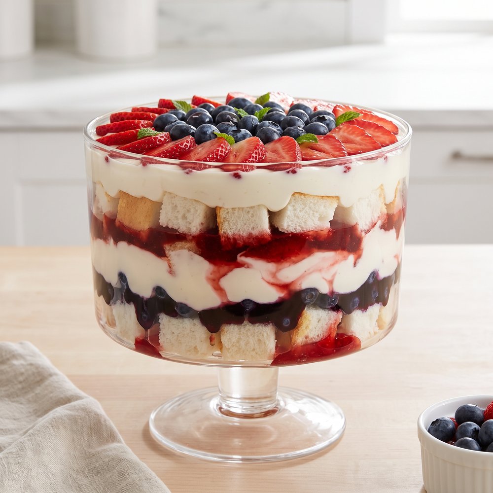 Quick Patriotic Red, White & Blue Trifle