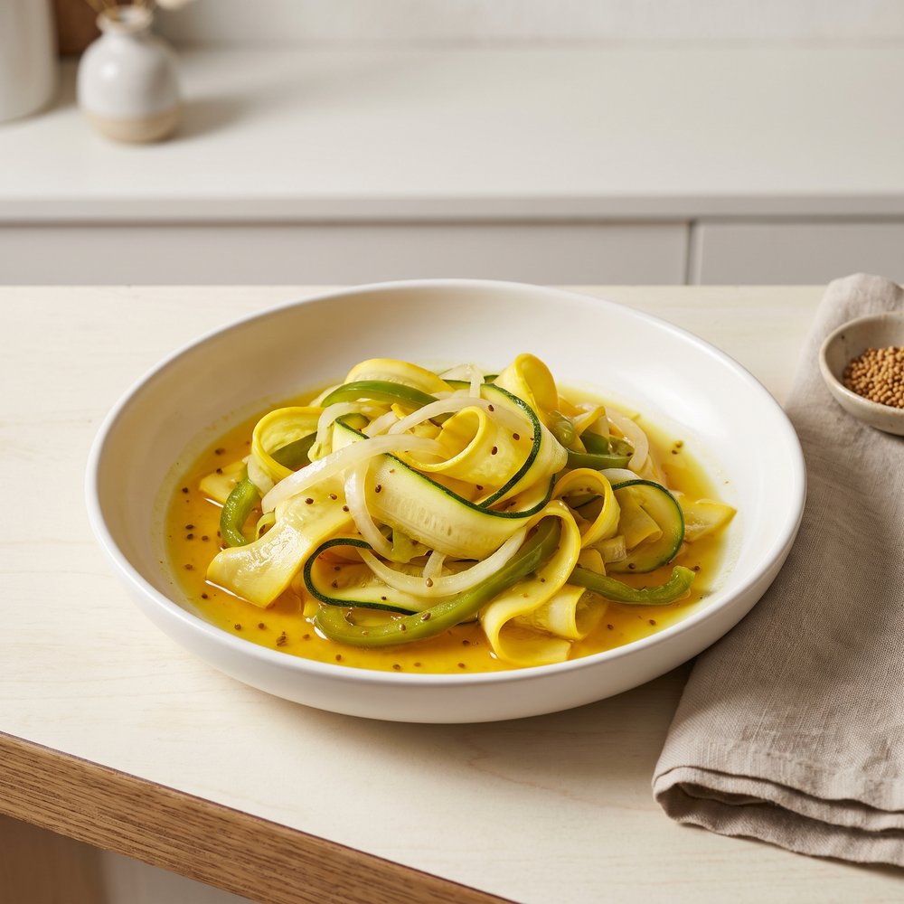Tangy Pickled Yellow Squash and Zucchini