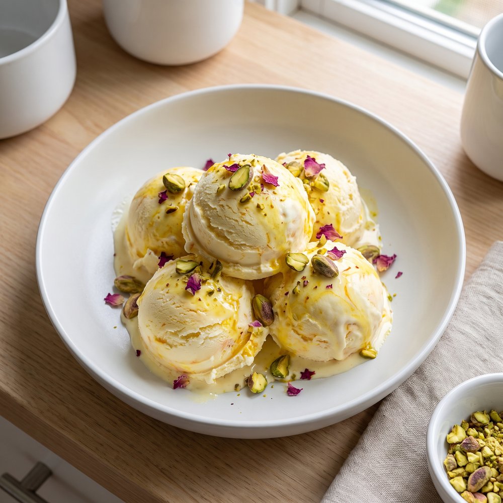Bastani Persian Saffron–Rose Ice Cream
