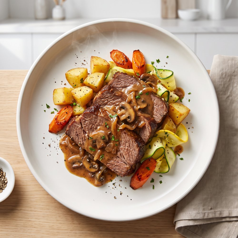 Slow Cooker Pot Roast with Creamy Veggies