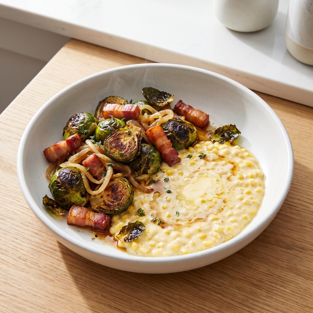 Southern Brussels Sprouts with Bacon Lardons