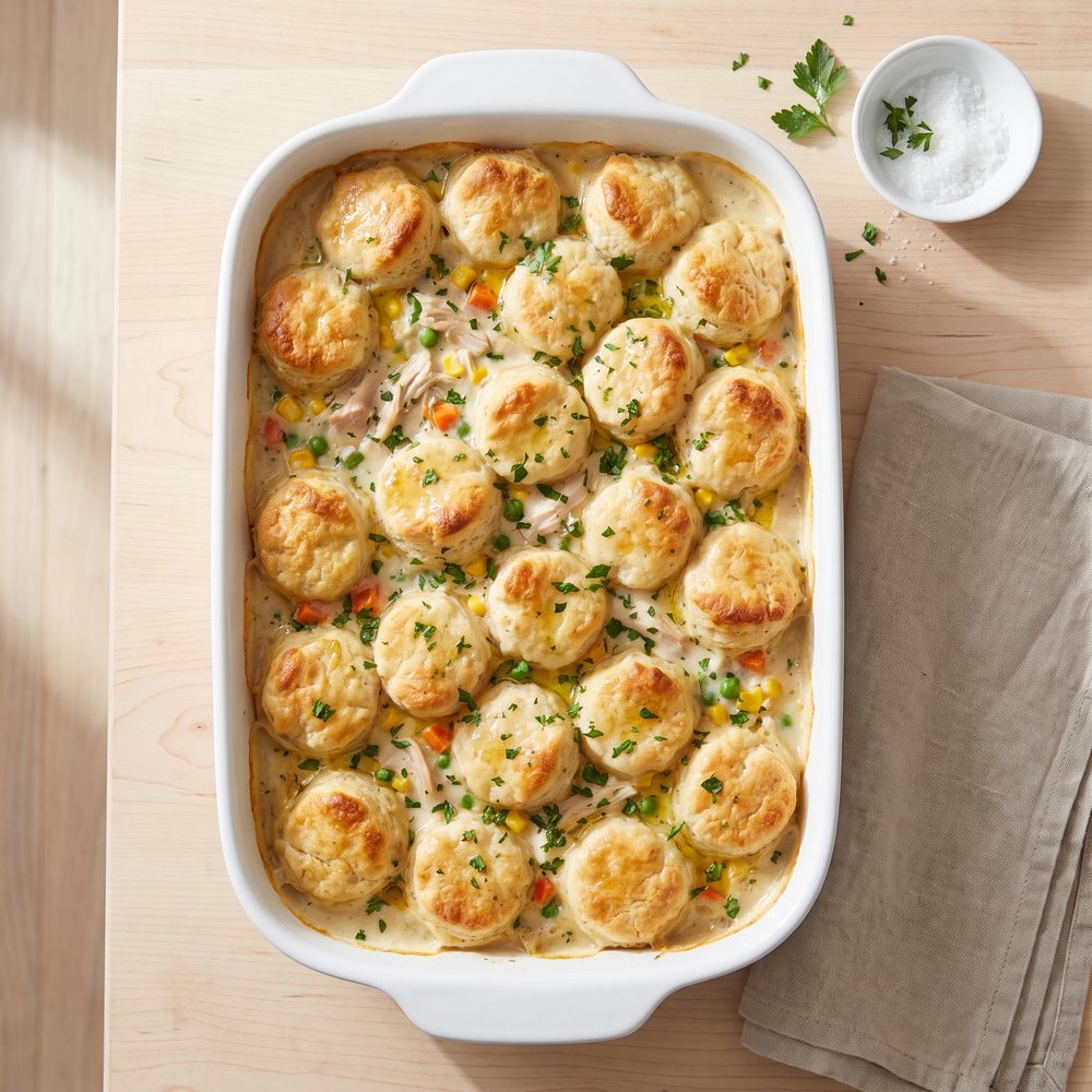 Bubble-Up Chicken Pot Pie Bake