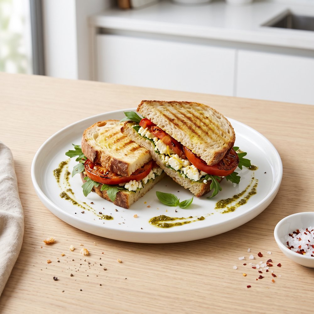 Grilled Tomato and Feta Sandwich