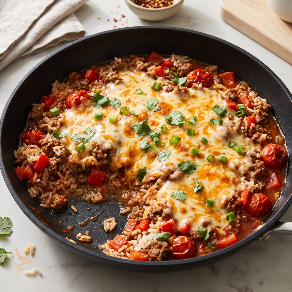 One-Pan Beef and Rice Skillet