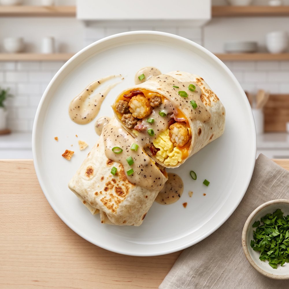 Hearty Country Breakfast Burritos