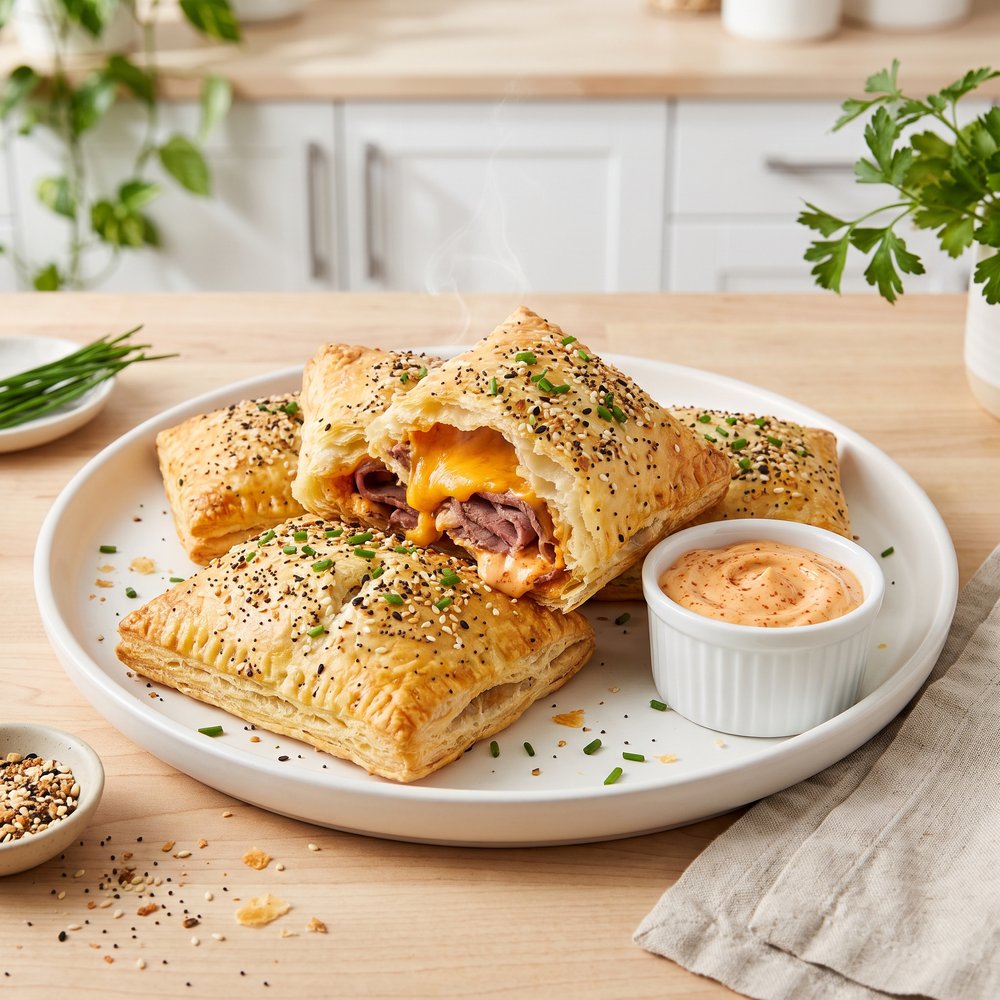 Cheddar and Roast Beef Puff Pastry Hand Pies