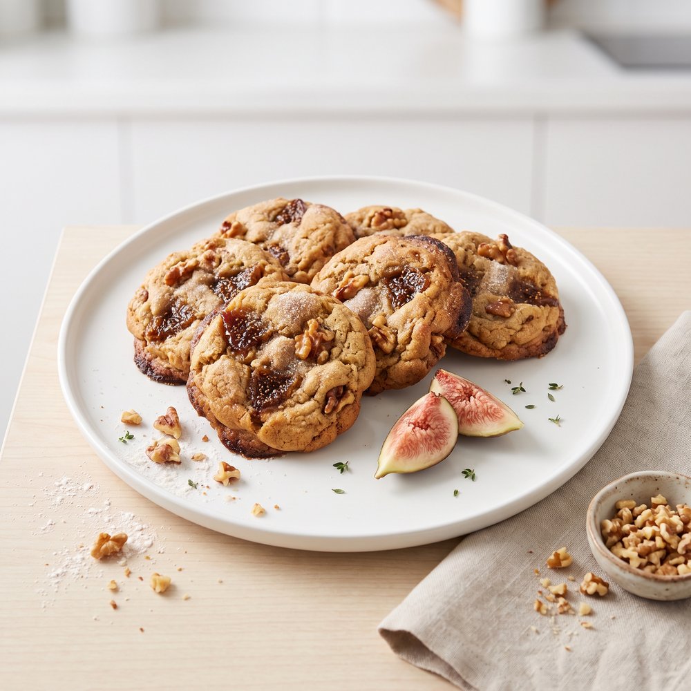Tender Fresh Fig Walnut Cookies