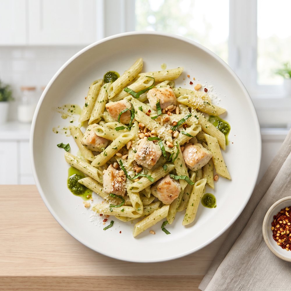 Creamy Chicken Pesto Penne Pasta