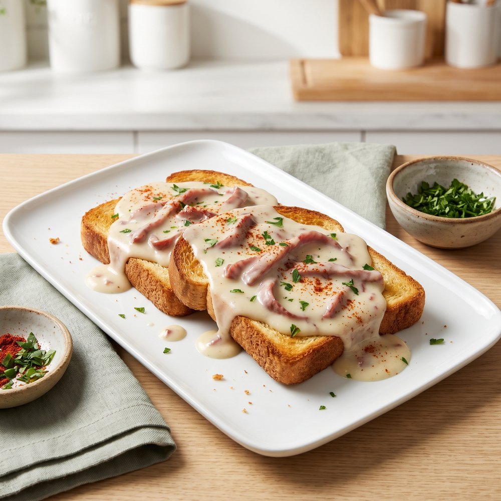 Creamed Dried Beef over Toast