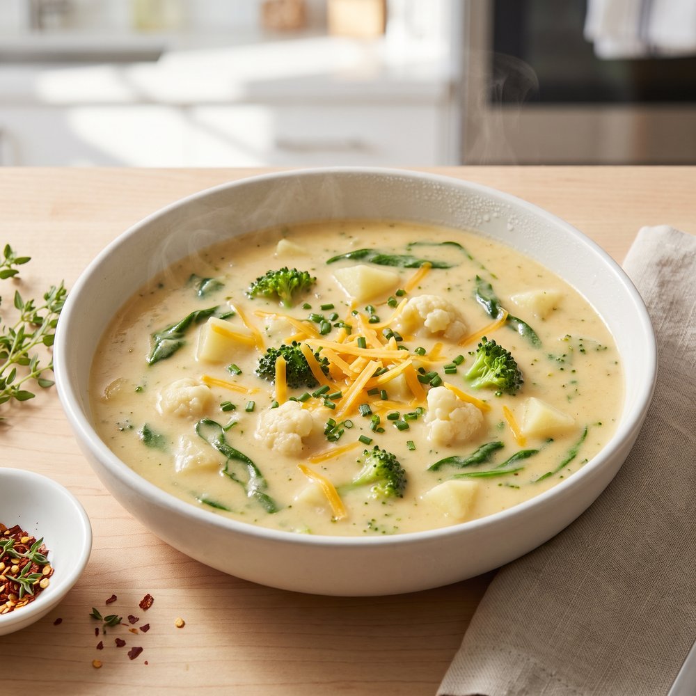 Ultimate Velvety Vegetable Cheddar Soup