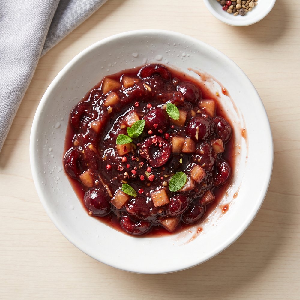 Spiced Cherry Chutney with Ginger
