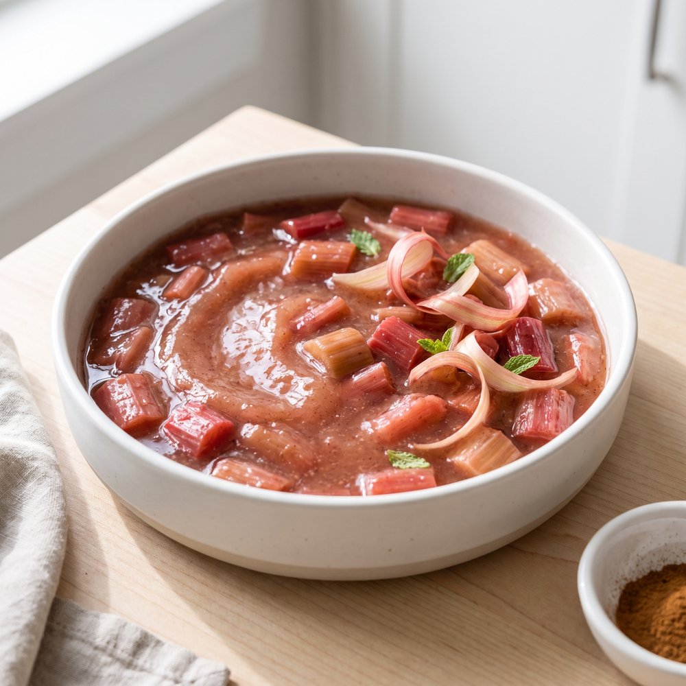 Cinnamon-Spiced Stewed Rhubarb