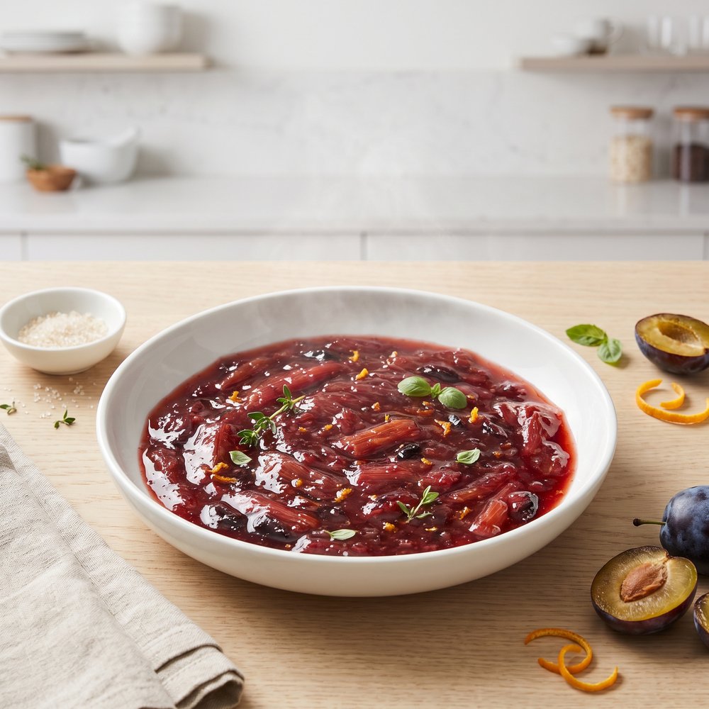 Plum and Rhubarb Citrus Jam