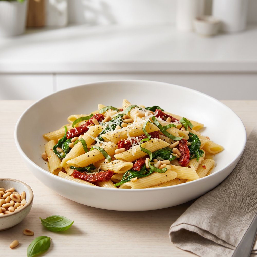 Spinach and Sun-Dried Tomato Pasta