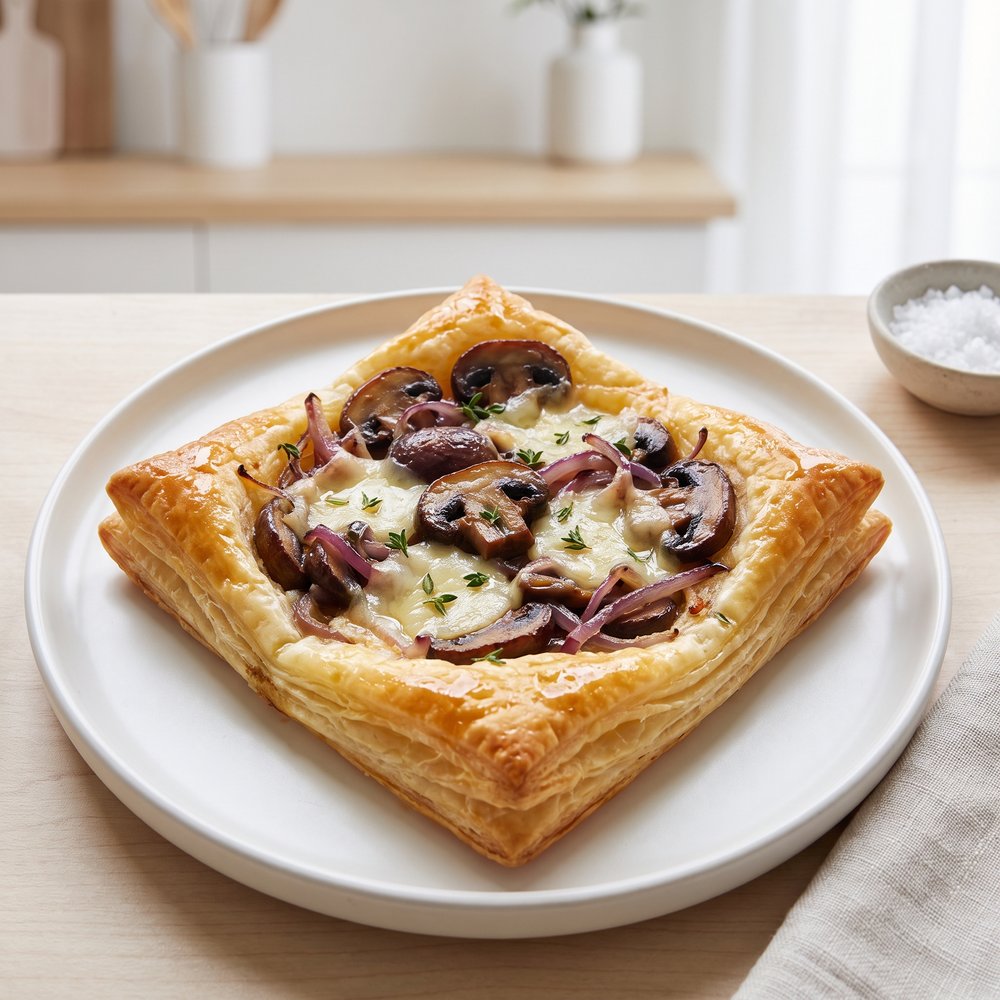 Mushroom Gruyere Puff Pastry Tart