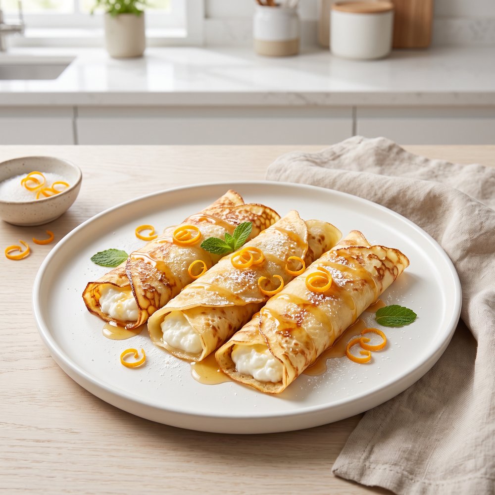 Citrus-Kissed Orange Blintzes