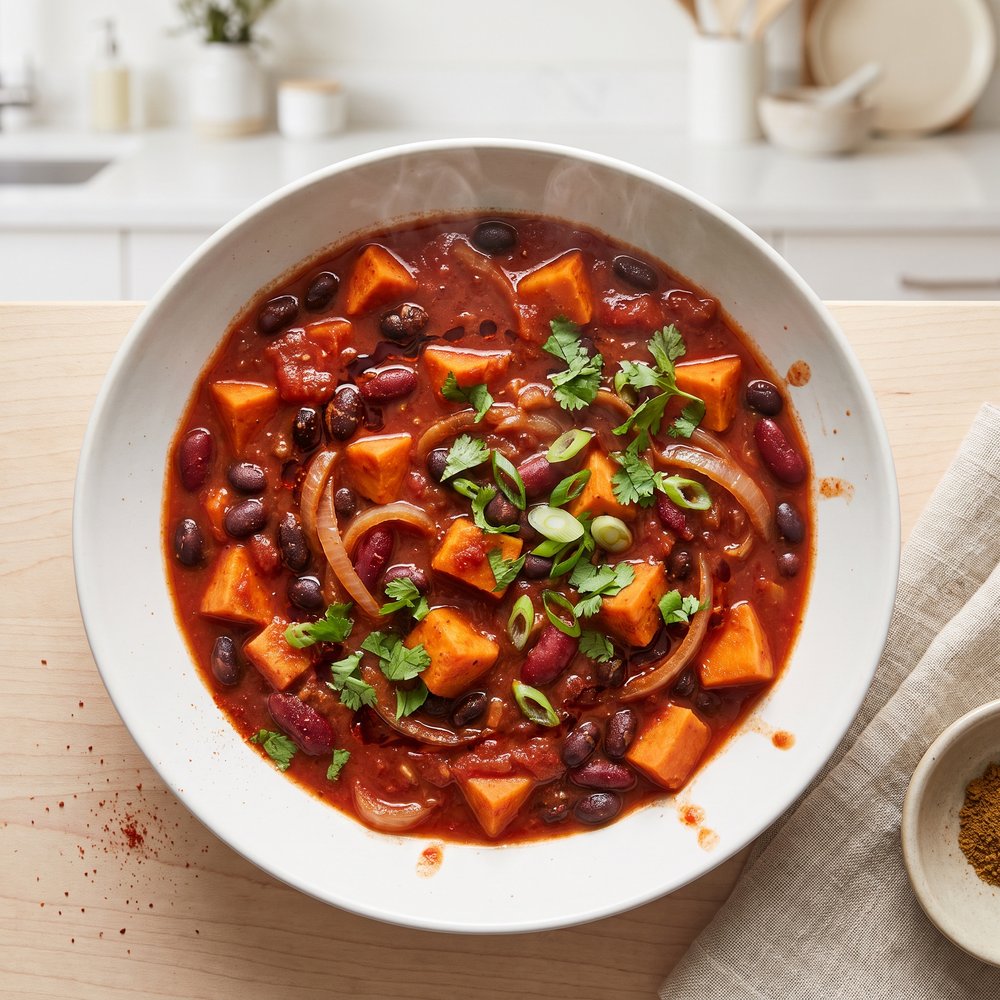 Crockpot Sweet Potato Bean Chili