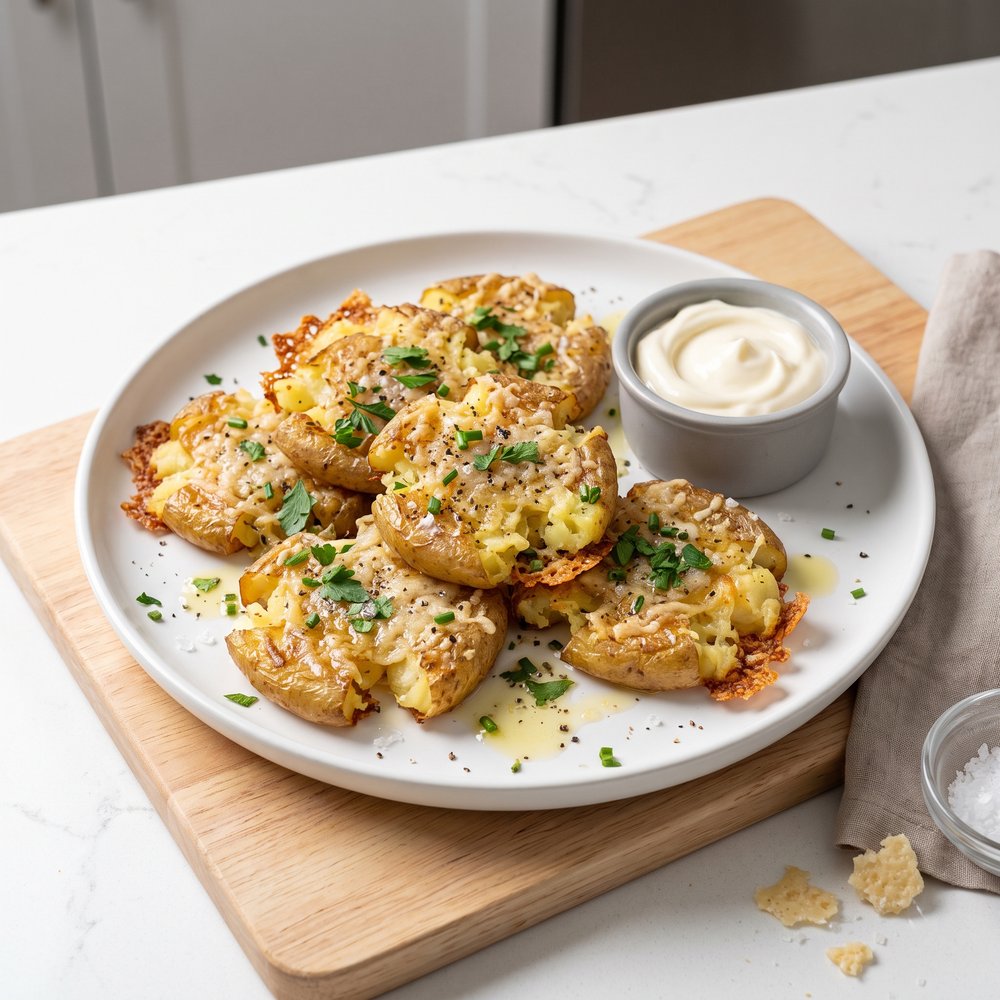 Cheesy Smashed Potatoes