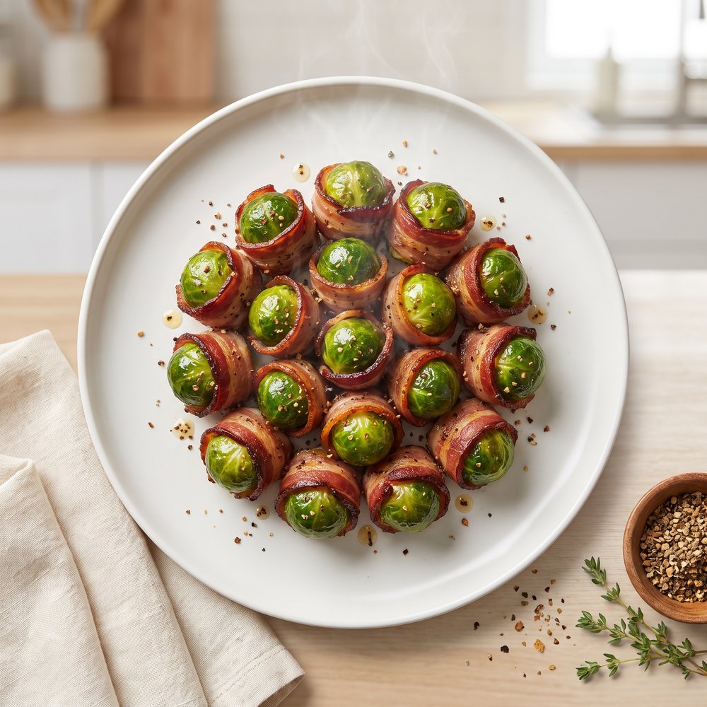 Air Fryer Bacon Wrapped Brussels Sprouts