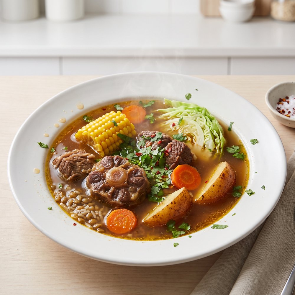 Hearty Mexican Oxtail and Beef Soup