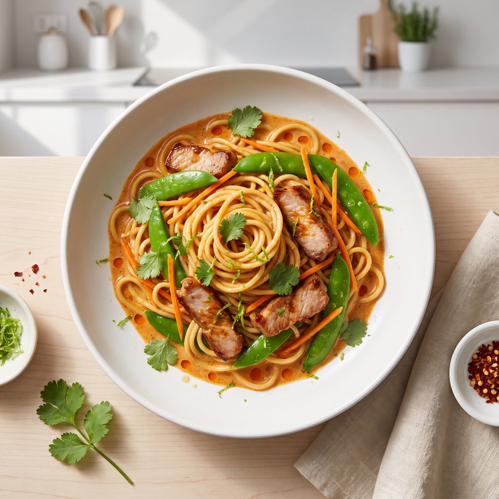 Thai-Inspired Pork Coconut Noodle Bowl