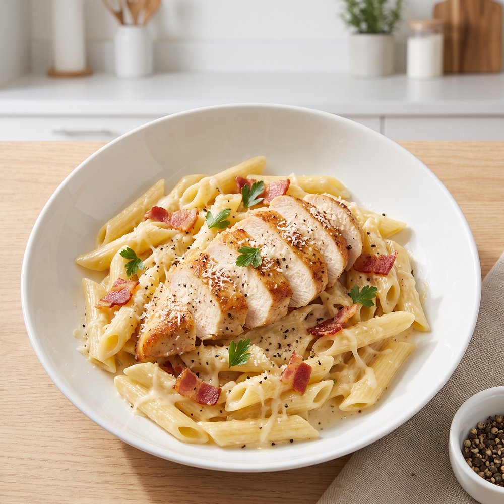 Chicken Carbonara with Four Cheeses