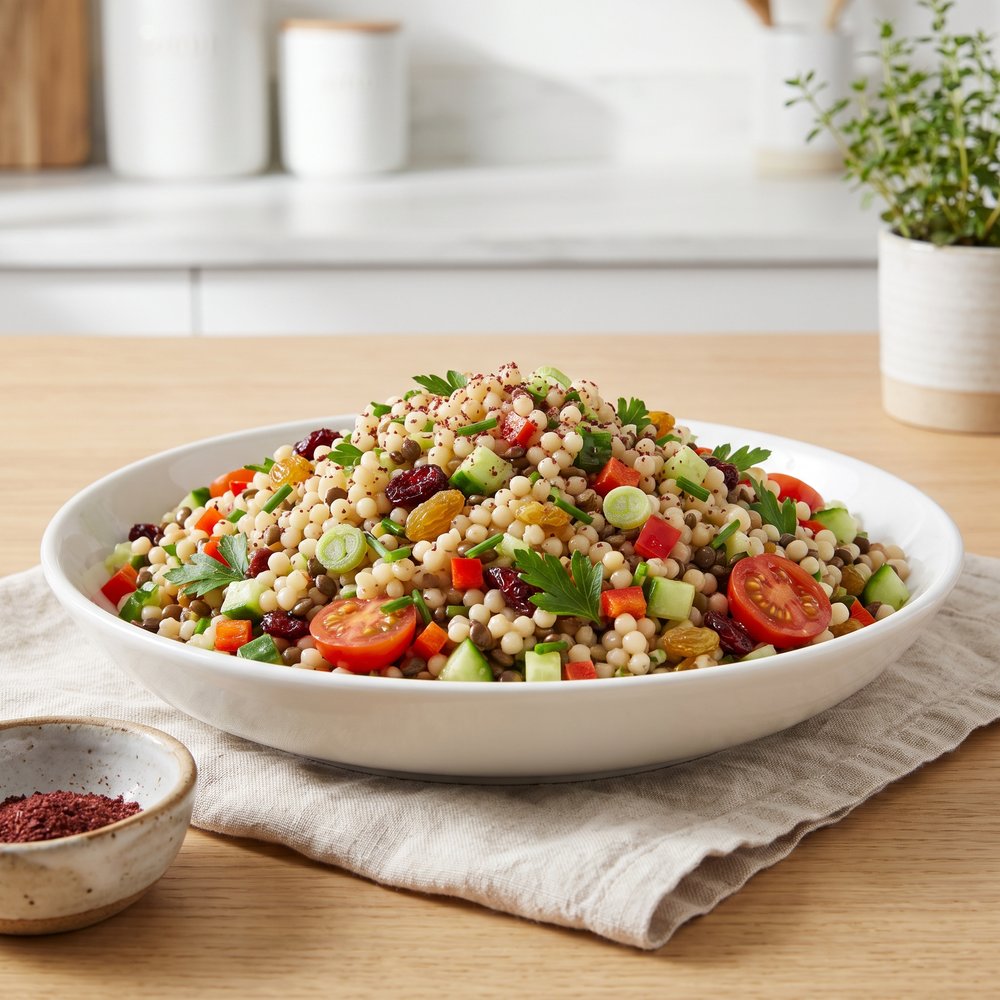 Israeli Couscous and Lentil Salad