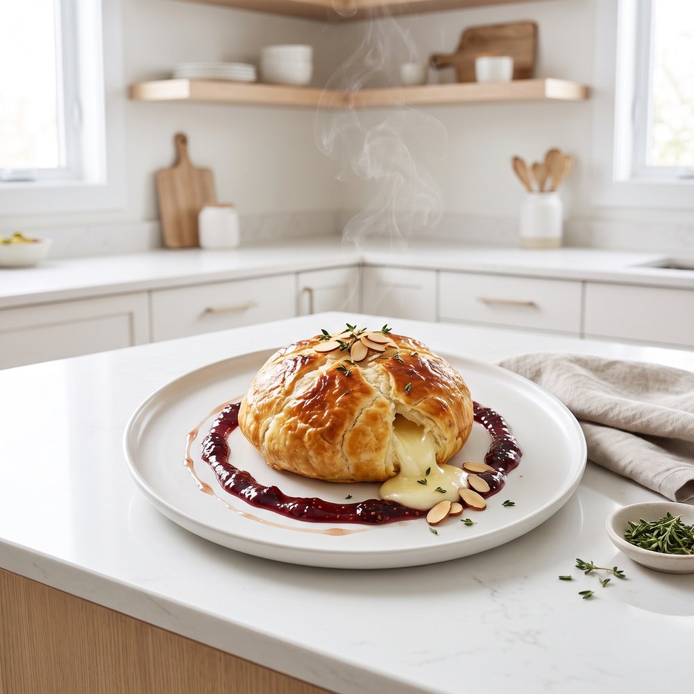 Puff Pastry-Wrapped Brie with Toasted Almonds