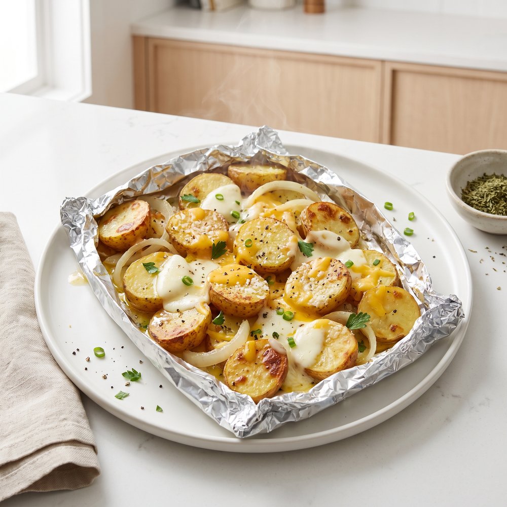 Cheesy Campfire Potatoes
