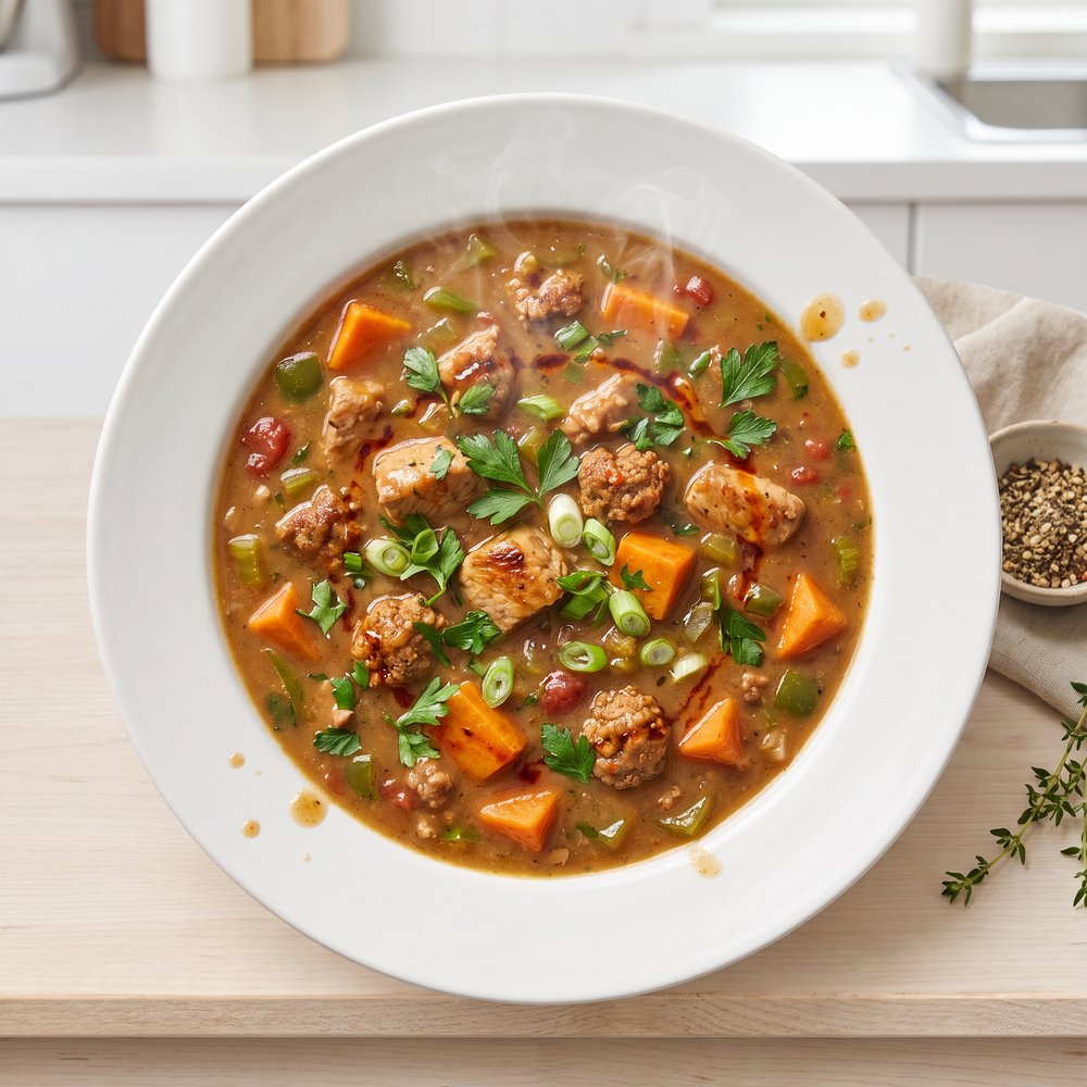 Turkey and Sweet Potato Cajun Gumbo