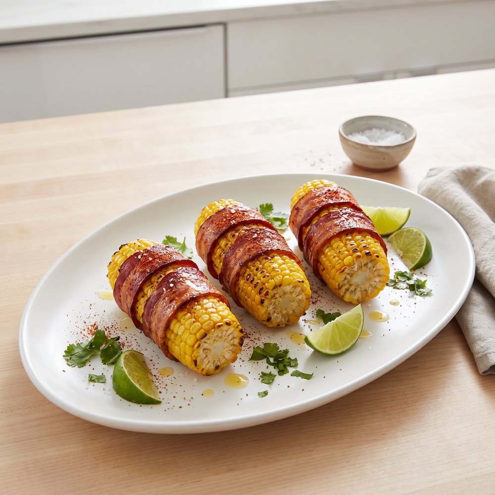 Bacon-Wrapped Corn with Chili Powder