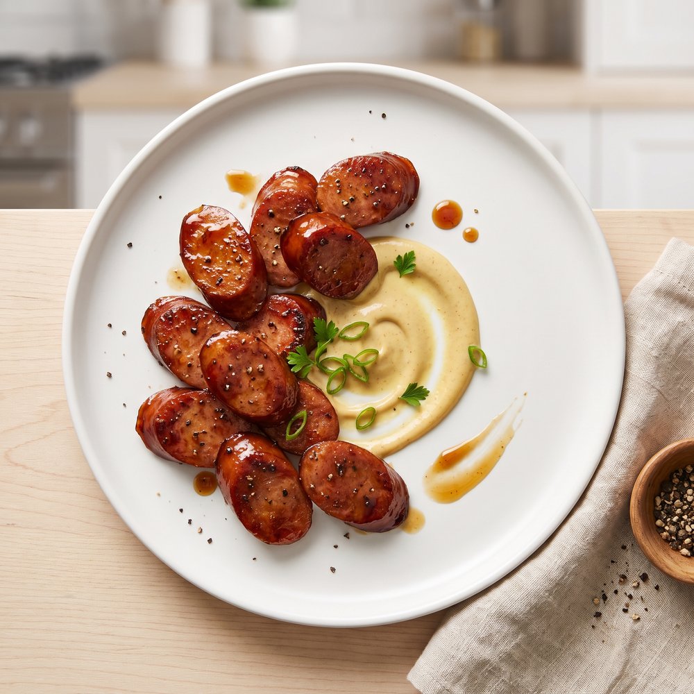 Beer-Glazed Turkey Kielbasa Bites