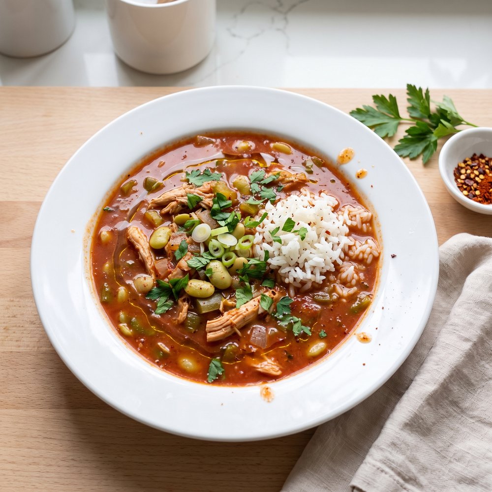Creole Chicken and Baby Lima Bean Stew