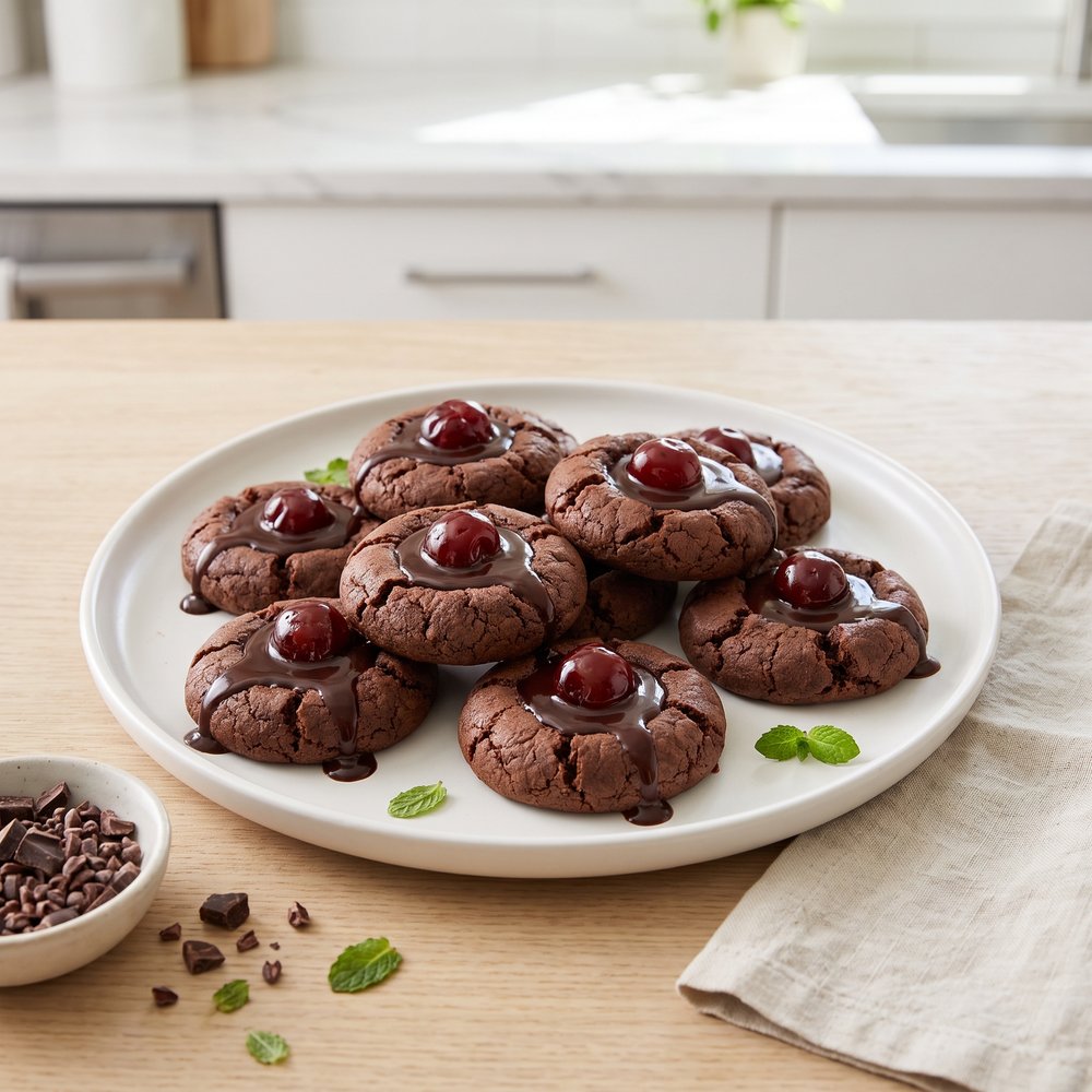 Cherry-Topped Chocolate Cookies