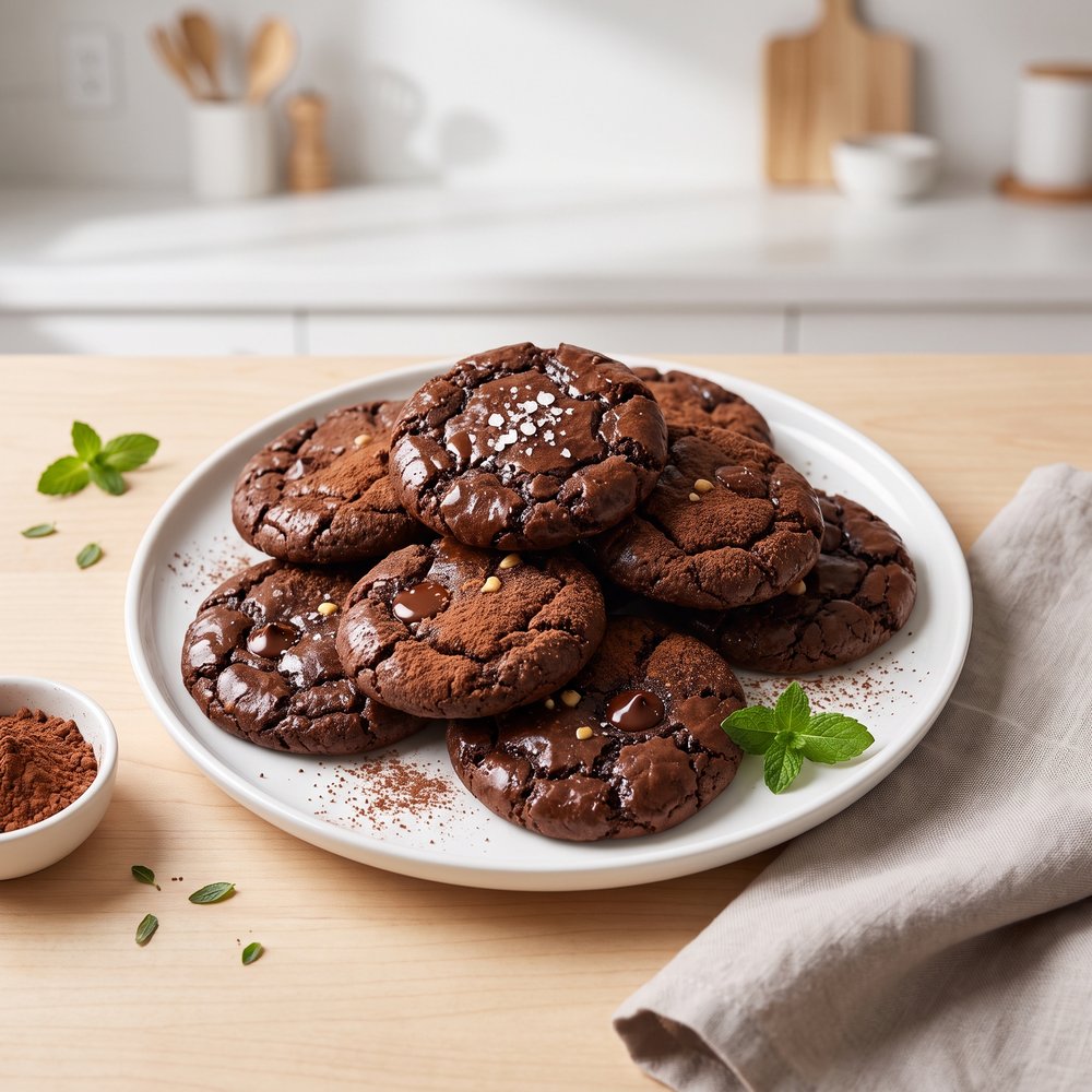 Vegan Chocolate Fudge Cookies
