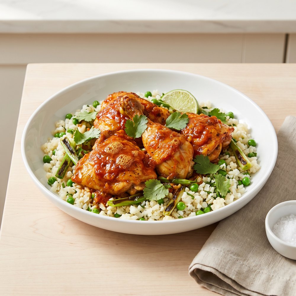 Sofrito Chicken and Cauliflower Rice