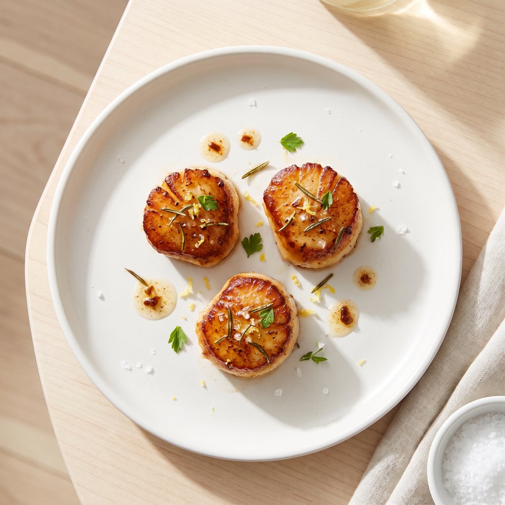 Garlic Butter Seared Scallops with Rosemary