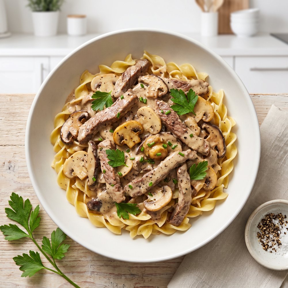 Australian-Style Beef & Mushroom Stroganoff