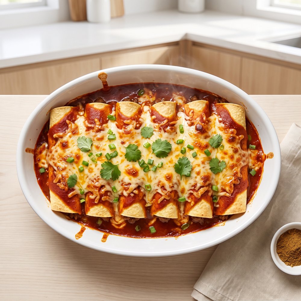 Beef and Colby Cheese Enchiladas