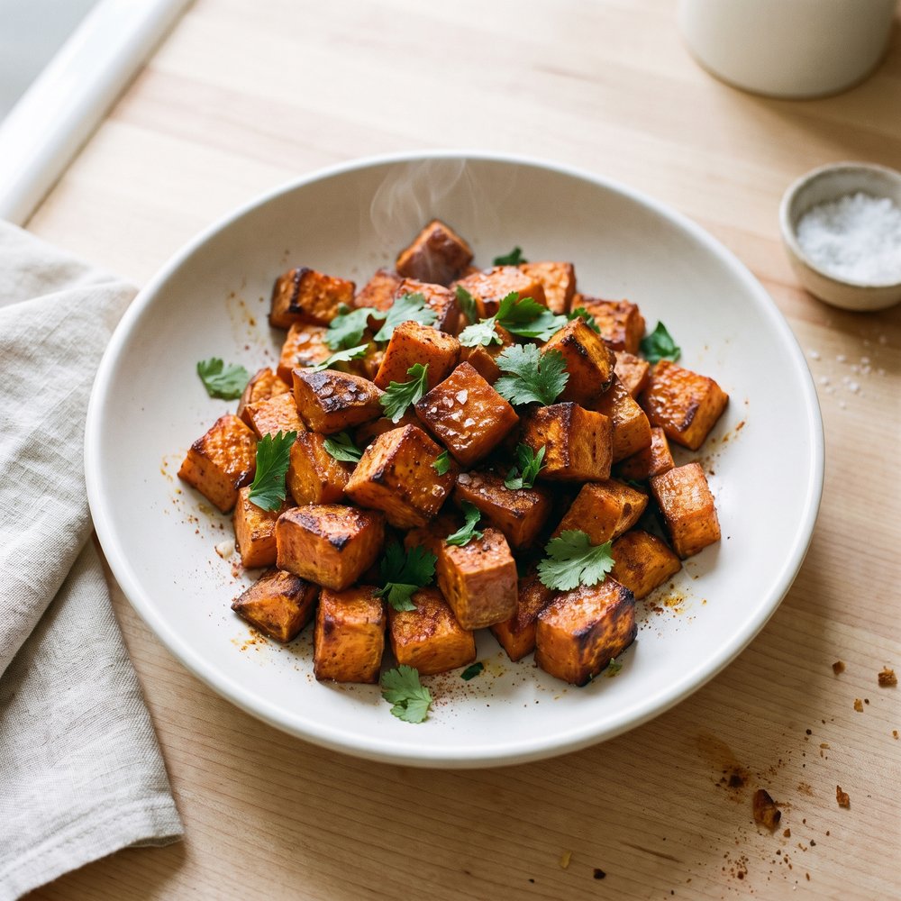 Crisp Air-Fryer Sweet Potato Chunks